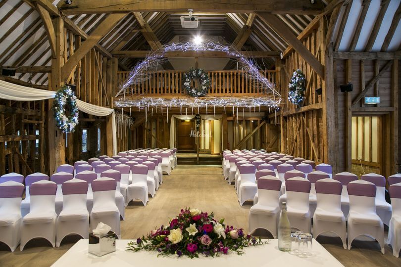 Tythe Barn Wedding  Ceremony from Tewin Bury Farm Hotel 
